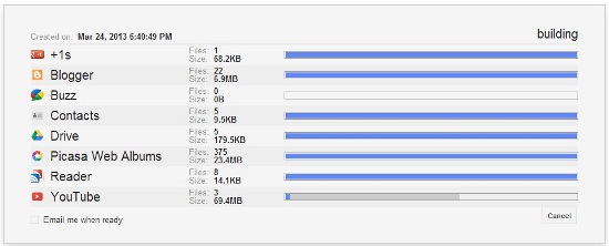 Backup using Google TakeOut Step2