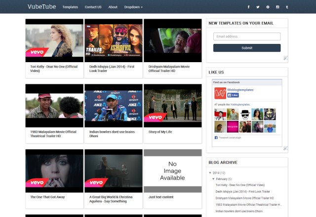 Vubetube Blogger Template Responsive Video Blogger Theme